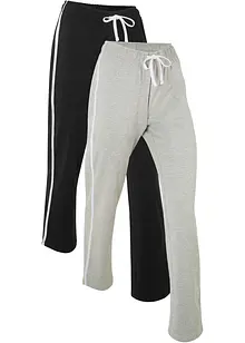 lot de 2 pantalons en molleton 100% coton, bonprix