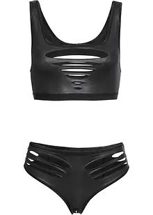 Brassière + slip ouvert en wetlook (ens. 2 pces), VENUS