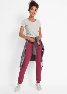 Pantalon en molleton avec lien à nouer et message imprimé, bonprix