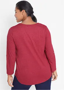 T-shirt coton col Henley avec patte de boutonnage, bonprix