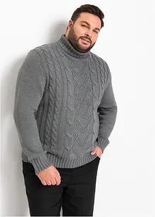 Pull col roulé à motif torsadé, bonprix