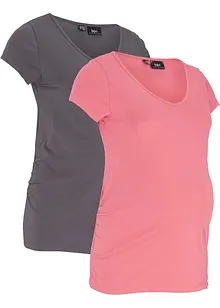 Lot de 2 T-shirts basiques de grossesse, bonprix