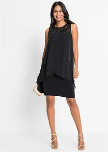 Robe en jersey et crêpe, bonprix