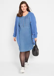 Robe en coton jean longueur genou, demi-manches, bonprix