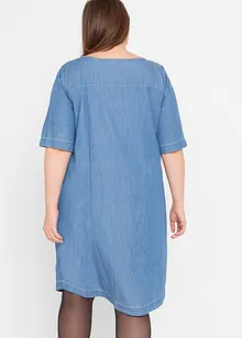 Robe en coton jean longueur genou, demi-manches, bonprix