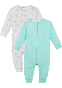 Lot de 2 grenouillères bébé coton, bonprix