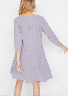 Robe-chemise courte finement côtelée, manches 3/4, bonprix