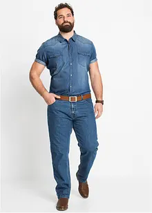 Chemise manches courtes en jean, Slim Fit, bonprix