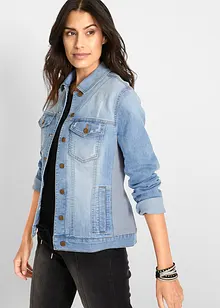 Veste en jean à empiècement latéral côtelé, bonprix