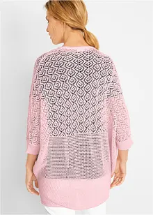 Gilet long en maille ajourée, bonprix