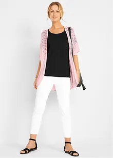 Gilet long en maille ajourée, bonprix