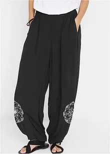 Pantalon extra large à imprimé latéral avec taille confortable, bonprix