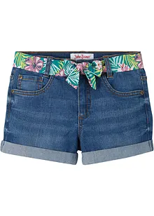 Short en jean taille mi-haute, avec ceinture, bonprix
