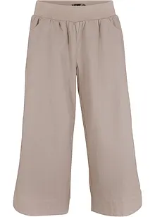 Pantalon en lin à empiècement taille confortable, longueur 3/4, bonprix