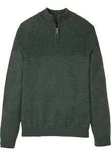 Pull coton col camionneur coupe spéciale ventre, bonprix