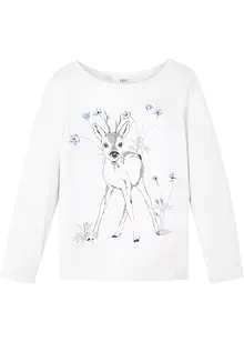 T-shirt fille manches longues coton, bonprix