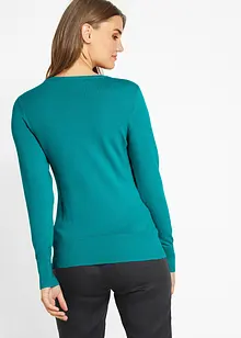 Pull col en V en fine maille, bonprix
