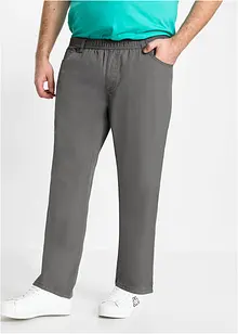 Lot de 2 pantalons droits taille élastiquée 100% coton, Regular, bonprix
