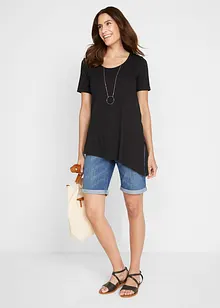 T-shirt long asymétrique, manches courtes, bonprix