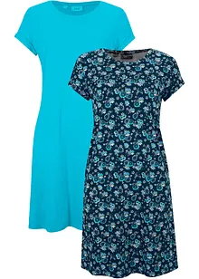 Lot de 2 robes en jersey 100% coton avec fentes latérales, bonprix