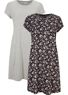 Lot de 2 robes en jersey 100% coton avec fentes latérales, bonprix