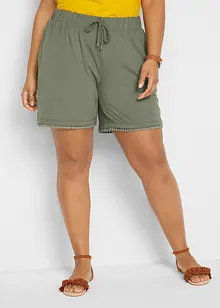 Short en jersey avec taille confortable et dentelle, bonprix