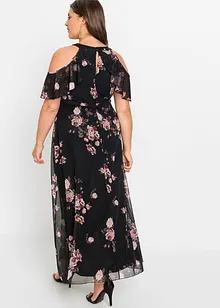 Robe longue en mesh imprimée, bonprix