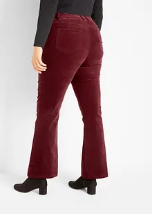 Pantalon Flare en velours côtelé extensible avec taille haute confortable, bonprix