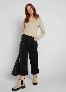 Jupe-culotte en velours côtelé stretch avec taille haute confortable, longueur 7/8, bonprix