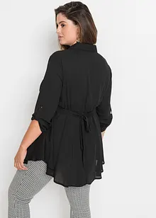 Blouse longue avec ceinture avec polyester recyclé, bonprix