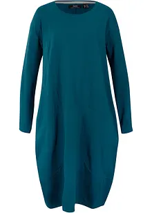 Robe de forme ovoïde en jersey de coton avec poches, manches longues et longueur genou, bonprix