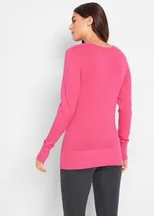 Pull col en V en fine maille, bonprix