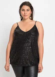 Top en jersey à paillettes, bonprix