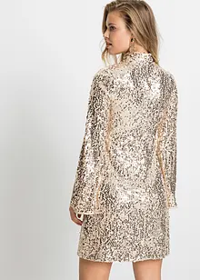 Robe à sequins et manches trompette, bonprix