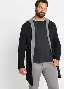 Gilet en maille à capuche, coton, bonprix