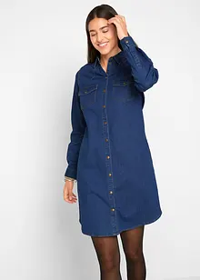 Robe en jean avec élasthanne, manches longues, bonprix