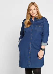 Robe en jean avec élasthanne, manches longues, bonprix