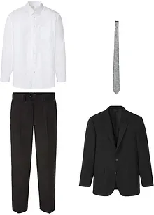 Costume 4 pièces : veste de costume, pantalon, chemise, cravate, bonprix