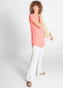 T-shirt long en viscose, manches courtes, bonprix