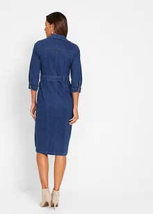 Robe midi en jean avec ceinture, bonprix