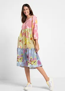 Robe-tunique ample en mélange viscose longueur midi, manches 7/8, bpc bonprix collection