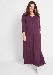 Robe longue légèrement trapèze en viscose, manches 3/4, bonprix