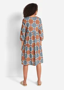 Robe à manches 3/4, imprimée, bonprix