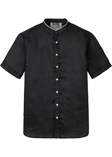 Chemise manches courtes en lin à col montant, bonprix