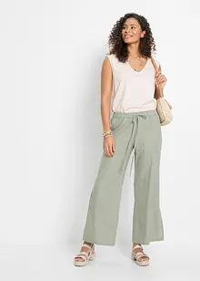 Pantalon large en lin mélangé, bonprix