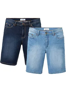 Lot de 2 bermudas en jean extensible, Regular, bonprix