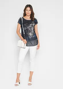 T-shirt imprimé batik avec petites pierres, bpc selection