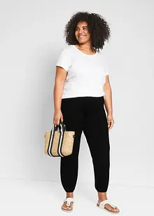 Pantalon en viscose avec taille smockée et élastique, bonprix