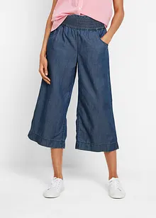 Jupe-culotte ample avec large empiècement taille confortable en twill léger, bonprix