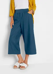 Pantalon en lin majoritaire, longueur 3/4, bonprix